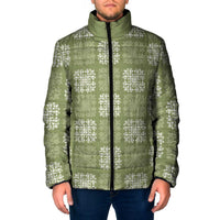 Vesuvian Green Palaka Quilt Hawaii Padded Jacket Traditional Hawaii-plaid Pattern - Polynesian Pride