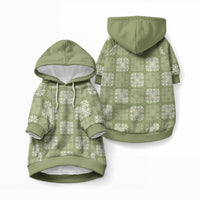 Vesuvian Green Palaka Quilt Hawaii Pet Hoodie Traditional Hawaii-plaid Pattern