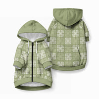 Vesuvian Green Palaka Quilt Hawaii Pet Hoodie Traditional Hawaii-plaid Pattern