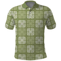 Vesuvian Green Palaka Quilt Hawaii Polo Shirt Traditional Hawaii-plaid Pattern - Polynesian Pride