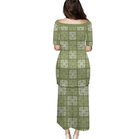 Vesuvian Green Palaka Quilt Hawaii Puletasi Traditional Hawaii-plaid Pattern - Polynesian Pride