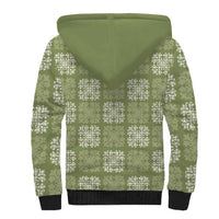 Vesuvian Green Palaka Quilt Hawaii Sherpa Hoodie Traditional Hawaii-plaid Pattern - Polynesian Pride