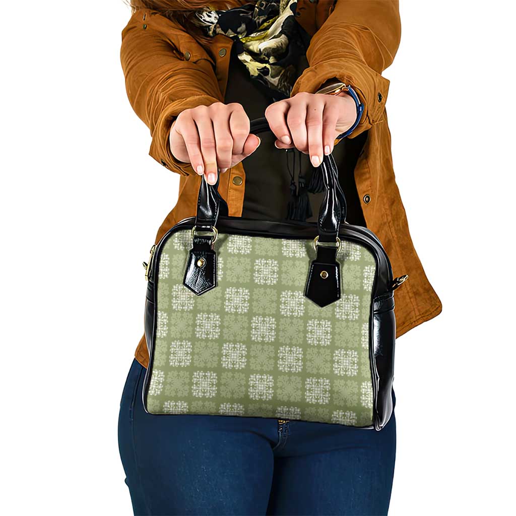 Vesuvian Green Palaka Quilt Hawaii Shoulder Handbag Traditional Hawaii-plaid Pattern - Polynesian Pride