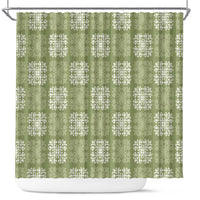 Vesuvian Green Palaka Quilt Hawaii Shower Curtain Traditional Hawaii-plaid Pattern - Polynesian Pride