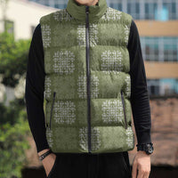 Vesuvian Green Palaka Quilt Hawaii Sleeveless Puffer Jacket Traditional Hawaii-plaid Pattern - Polynesian Pride