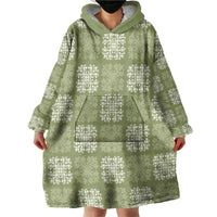 Vesuvian Green Palaka Quilt Hawaii Wearable Blanket Hoodie Traditional Hawaii-plaid Pattern - Polynesian Pride