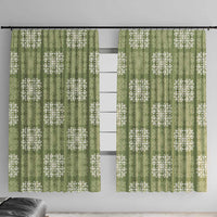 Vesuvian Green Palaka Quilt Hawaii Window Curtain Traditional Hawaii-plaid Pattern - Polynesian Pride
