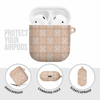 Beige Palaka Quilt Hawaii AirPods Case Traditional Hawaii-plaid Pattern - Polynesian Pride