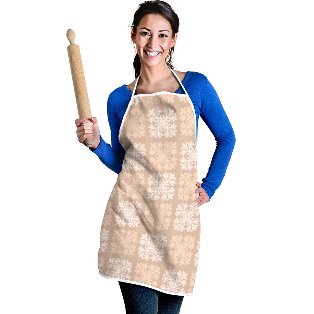 Beige Palaka Quilt Hawaii Apron Traditional Hawaii-plaid Pattern - Polynesian Pride