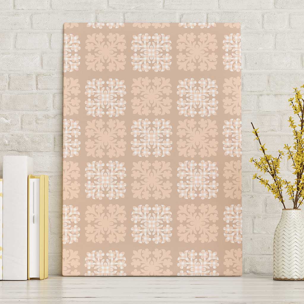 Beige Palaka Quilt Hawaii Canvas Wall Art Traditional Hawaii-plaid Pattern - Polynesian Pride