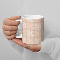 Beige Palaka Quilt Hawaii Ceramic Mug Traditional Hawaii-plaid Pattern - Polynesian Pride