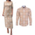 Beige Palaka Quilt Hawaii Couples Matching Puletasi and Long Sleeve Button Shirt Traditional Hawaii-plaid Pattern - Polynesian Pride