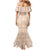 Beige Palaka Quilt Hawaii Mermaid Dress Traditional Hawaii-plaid Pattern - Polynesian Pride