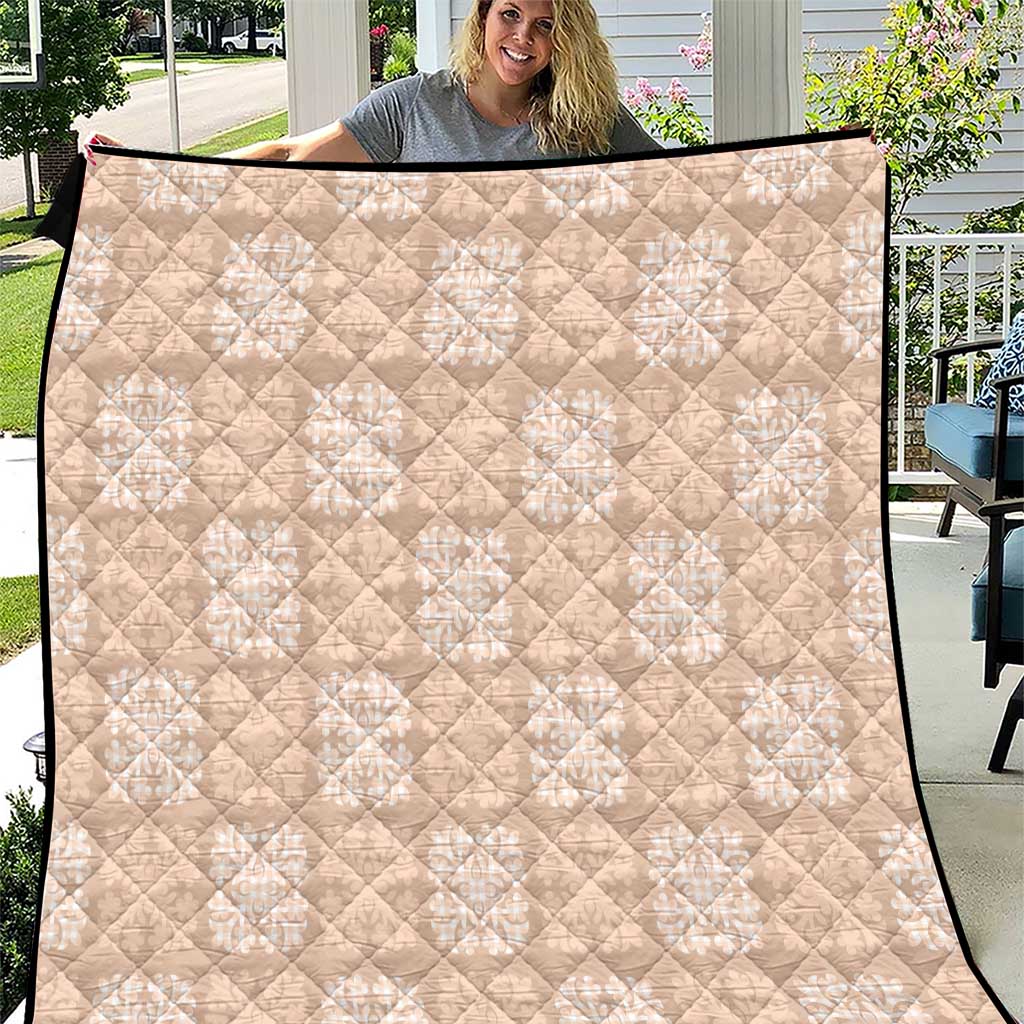 Beige Palaka Quilt Hawaii Quilt Traditional Hawaii-plaid Pattern - Polynesian Pride