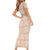 Beige Palaka Quilt Hawaii Short Sleeve Bodycon Dress Traditional Hawaii-plaid Pattern - Polynesian Pride