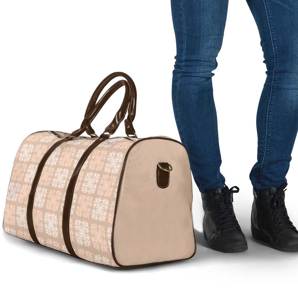 Beige Palaka Quilt Hawaii Travel Bag Traditional Hawaii-plaid Pattern - Polynesian Pride