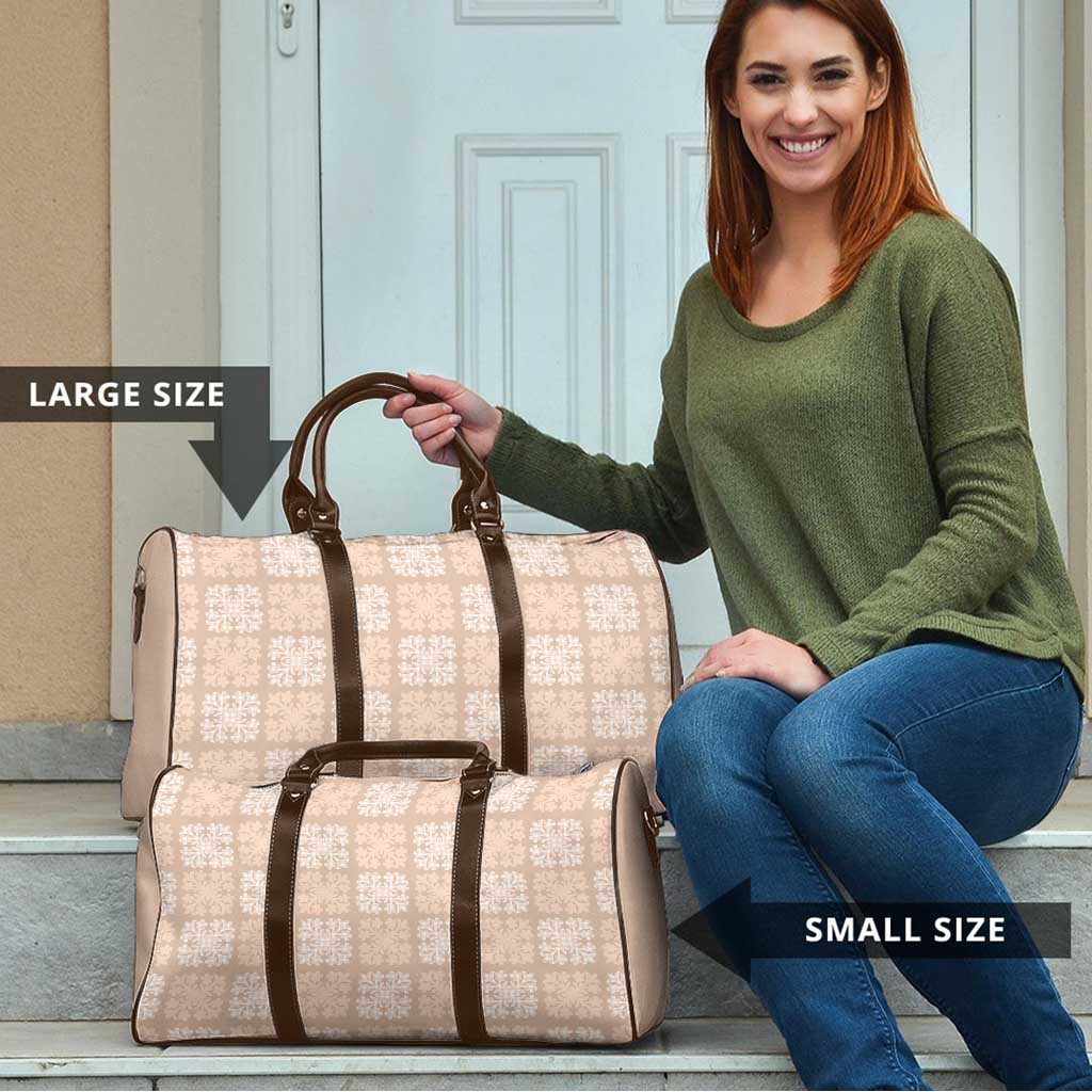 Beige Palaka Quilt Hawaii Travel Bag Traditional Hawaii-plaid Pattern - Polynesian Pride