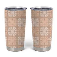 Beige Palaka Quilt Hawaii Tumbler Cup Traditional Hawaii-plaid Pattern - Polynesian Pride