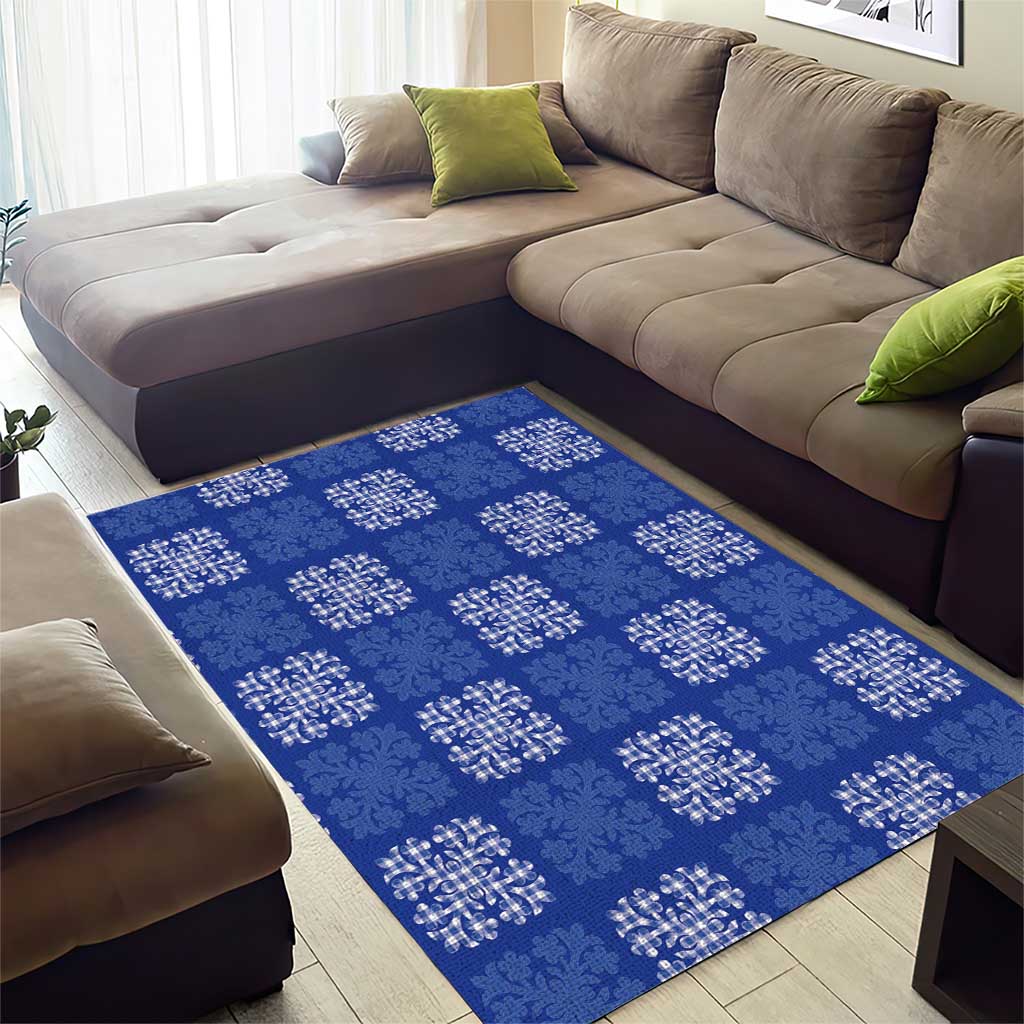 Royal Blue Palaka Quilt Hawaii Area Rug Traditional Hawaii-plaid Pattern - Polynesian Pride