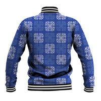 Royal Blue Palaka Quilt Hawaii Baseball Jacket Traditional Hawaii-plaid Pattern - Polynesian Pride