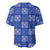 Royal Blue Palaka Quilt Hawaii Baseball Jersey Traditional Hawaii-plaid Pattern - Polynesian Pride