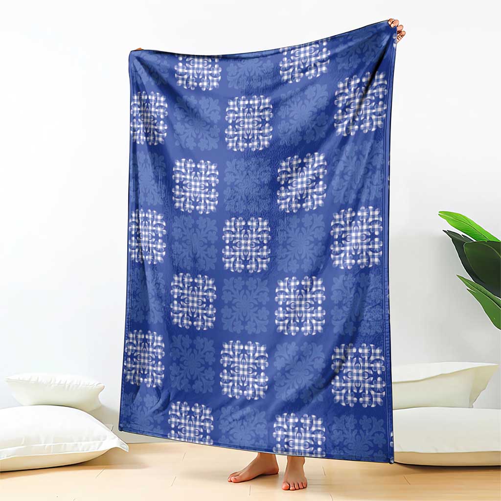 Royal Blue Palaka Quilt Hawaii Blanket Traditional Hawaii-plaid Pattern - Polynesian Pride