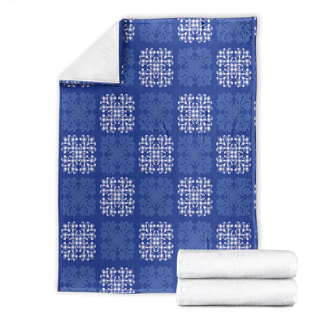 Royal Blue Palaka Quilt Hawaii Blanket Traditional Hawaii-plaid Pattern - Polynesian Pride