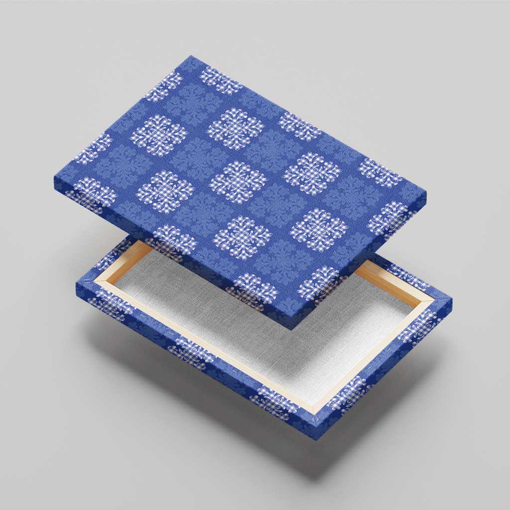 Royal Blue Palaka Quilt Hawaii Canvas Wall Art Traditional Hawaii-plaid Pattern - Polynesian Pride