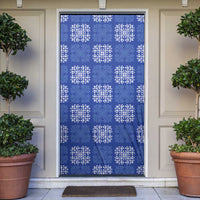 Royal Blue Palaka Quilt Hawaii Door Cover Traditional Hawaii-plaid Pattern - Polynesian Pride