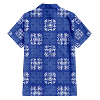 Royal Blue Palaka Quilt Hawaii Family Matching Short Sleeve Bodycon Dress and Hawaiian Shirt Traditional Hawaii-plaid Pattern LT14 - Polynesian Pride