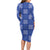 Royal Blue Palaka Quilt Hawaii Long Sleeve Bodycon Dress Traditional Hawaii-plaid Pattern - Polynesian Pride