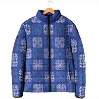 Royal Blue Palaka Quilt Hawaii Padded Jacket Traditional Hawaii-plaid Pattern - Polynesian Pride