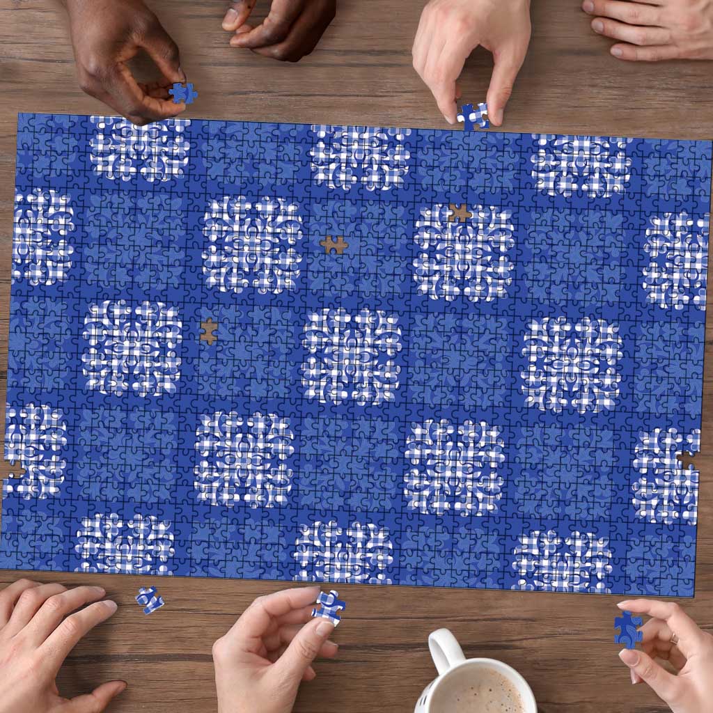 Royal Blue Palaka Quilt Hawaii Puzzle Traditional Hawaii-plaid Pattern - Polynesian Pride