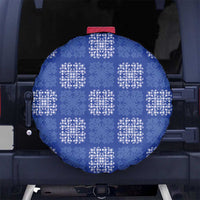Royal Blue Palaka Quilt Hawaii Spare Tire Cover Traditional Hawaii-plaid Pattern - Polynesian Pride