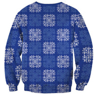 Royal Blue Palaka Quilt Hawaii Sweatshirt Traditional Hawaii-plaid Pattern - Polynesian Pride