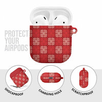 Red Palaka Quilt Hawaii AirPods Case Traditional Hawaii-plaid Pattern - Polynesian Pride