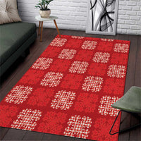 Red Palaka Quilt Hawaii Area Rug Traditional Hawaii-plaid Pattern - Polynesian Pride