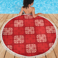 Red Palaka Quilt Hawaii Beach Blanket Traditional Hawaii-plaid Pattern - Polynesian Pride