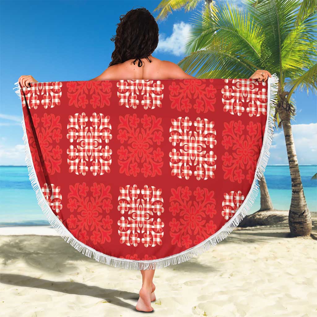 Red Palaka Quilt Hawaii Beach Blanket Traditional Hawaii-plaid Pattern - Polynesian Pride