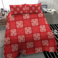 Red Palaka Quilt Hawaii Bedding Set Traditional Hawaii-plaid Pattern - Polynesian Pride