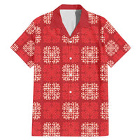 Red Palaka Quilt Hawaii Family Matching Mermaid Dress and Hawaiian Shirt Traditional Hawaii-plaid Pattern LT14 Dad's Shirt - Short Sleeve Red - Polynesian Pride