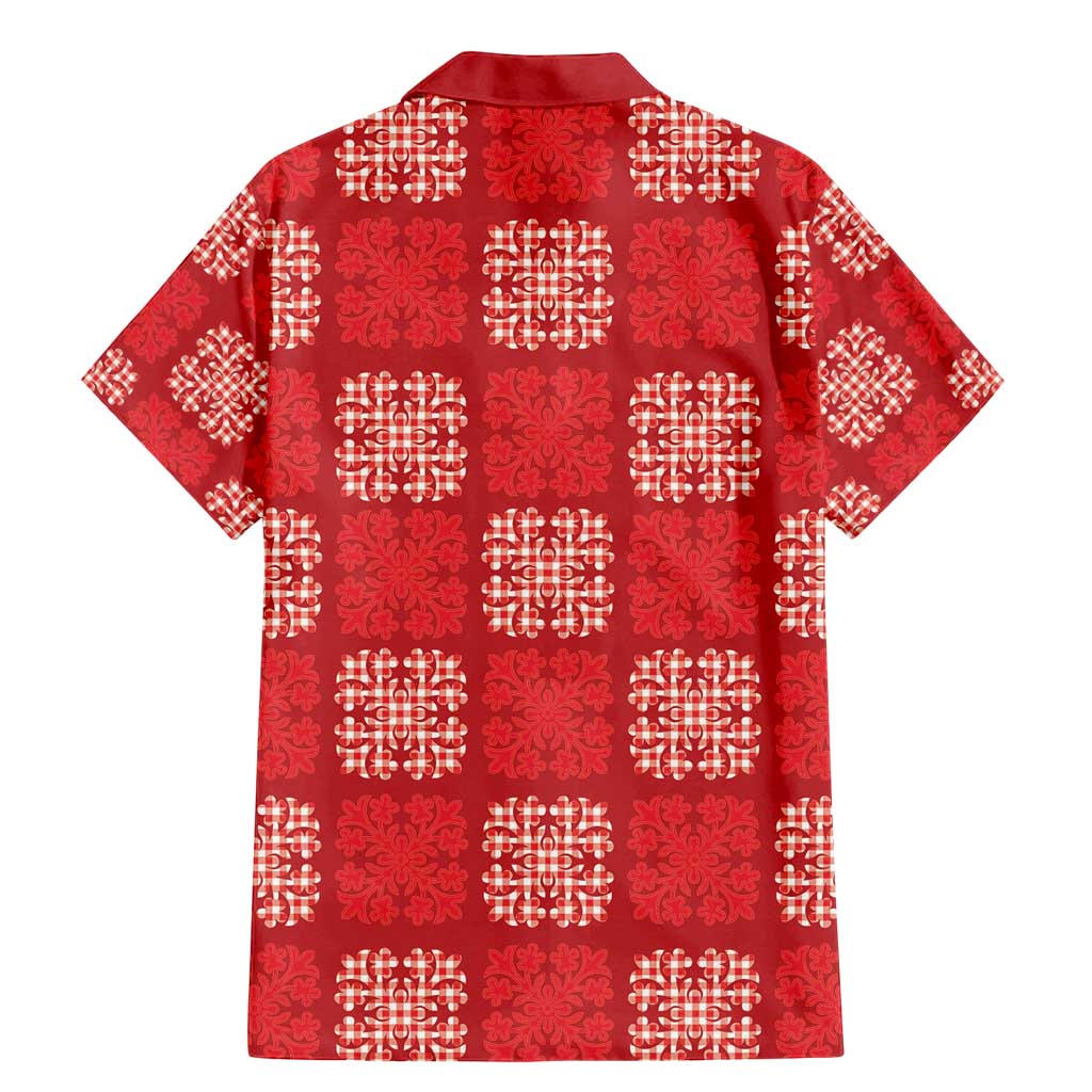 Red Palaka Quilt Hawaii Family Matching Mermaid Dress and Hawaiian Shirt Traditional Hawaii-plaid Pattern LT14 - Polynesian Pride