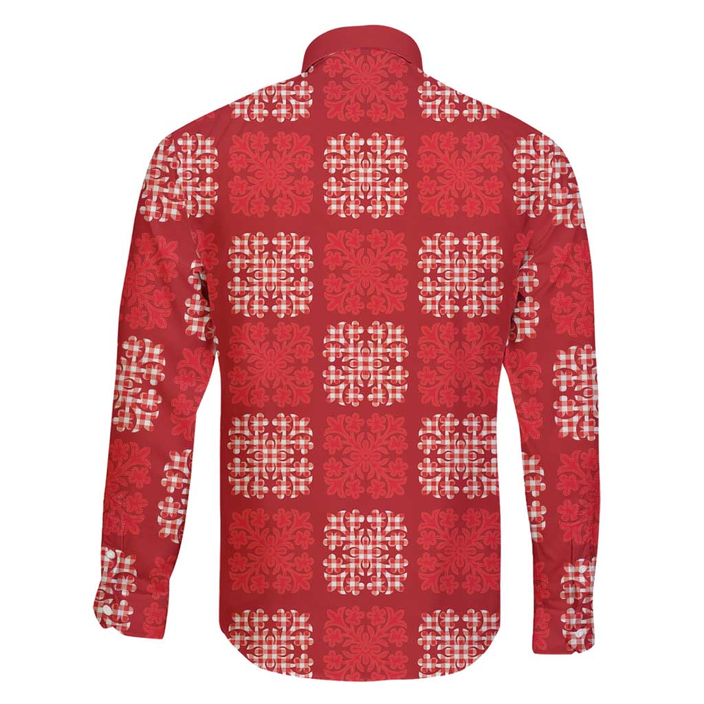 Red Palaka Quilt Hawaii Family Matching Mermaid Dress and Hawaiian Shirt Traditional Hawaii-plaid Pattern LT14 - Polynesian Pride