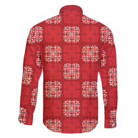 Red Palaka Quilt Hawaii Family Matching Off The Shoulder Long Sleeve Dress and Hawaiian Shirt Traditional Hawaii-plaid Pattern - Polynesian Pride