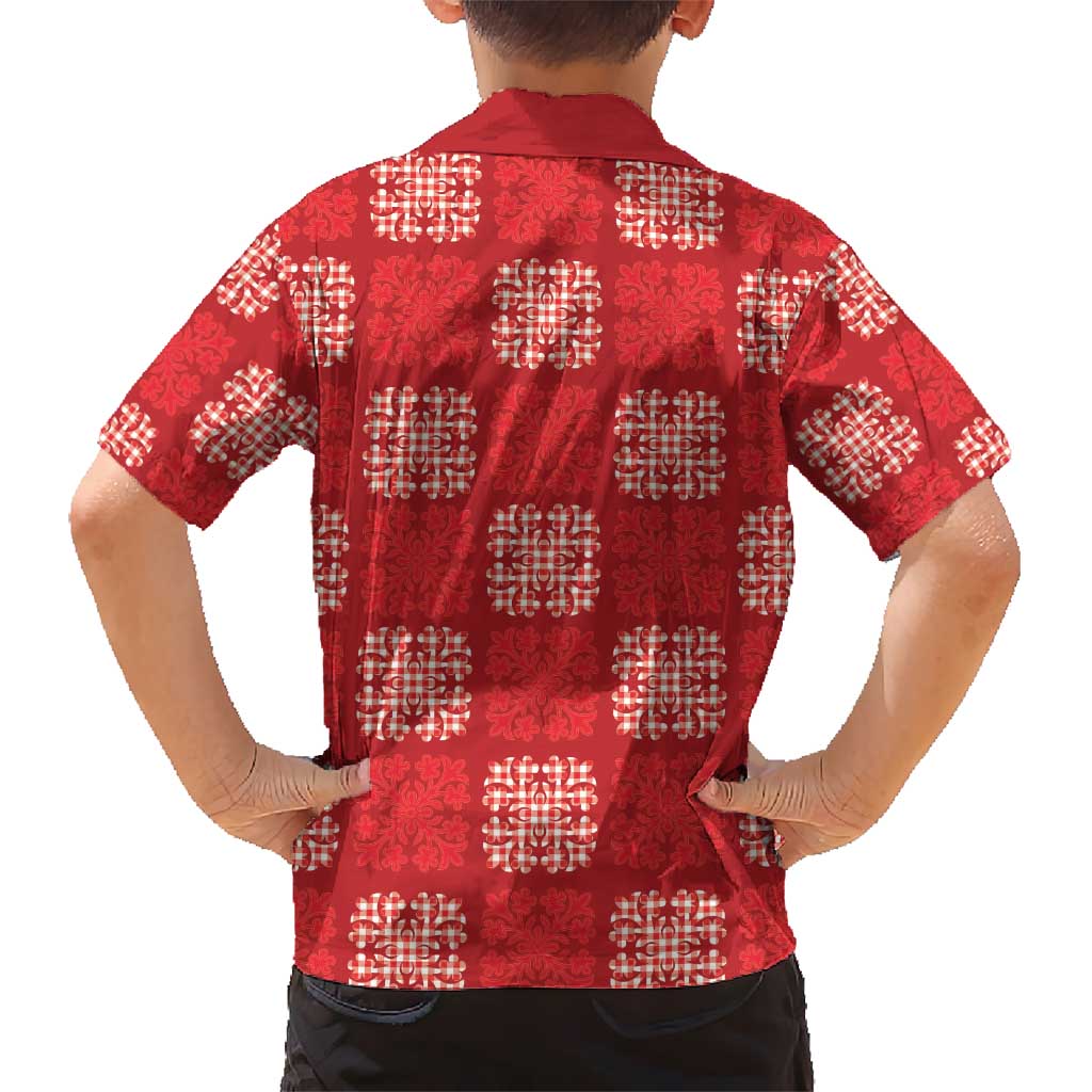 Red Palaka Quilt Hawaii Hawaiian Shirt Traditional Hawaii-plaid Pattern - Polynesian Pride