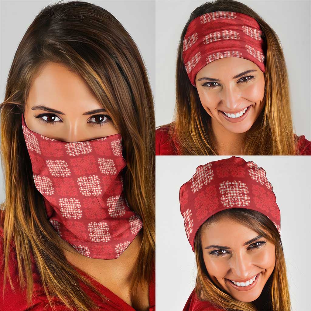 Red Palaka Quilt Hawaii Neck Gaiter Traditional Hawaii-plaid Pattern LT14