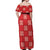 Red Palaka Quilt Hawaii Off Shoulder Maxi Dress Traditional Hawaii-plaid Pattern - Polynesian Pride