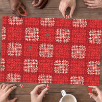 Red Palaka Quilt Hawaii Puzzle Traditional Hawaii-plaid Pattern - Polynesian Pride