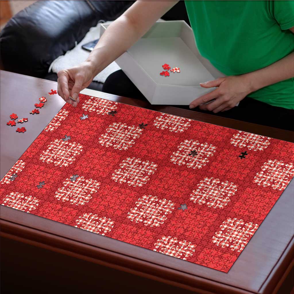Red Palaka Quilt Hawaii Puzzle Traditional Hawaii-plaid Pattern - Polynesian Pride