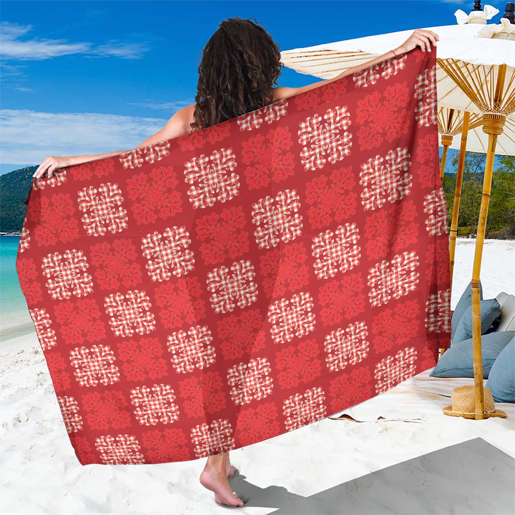 Red Palaka Quilt Hawaii Sarong Traditional Hawaii-plaid Pattern - Polynesian Pride